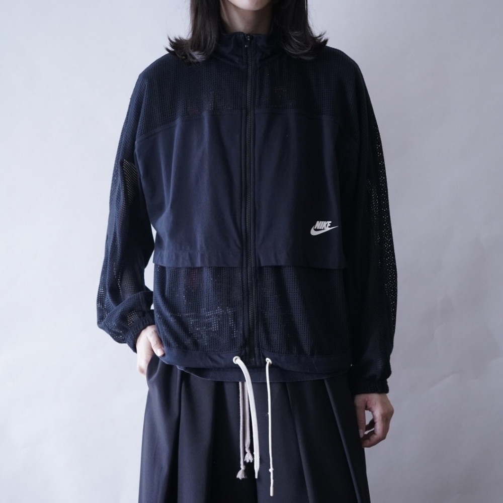 Nike Athletic Sportswear Women's Black Mesh Loose Fit Jacket Size S